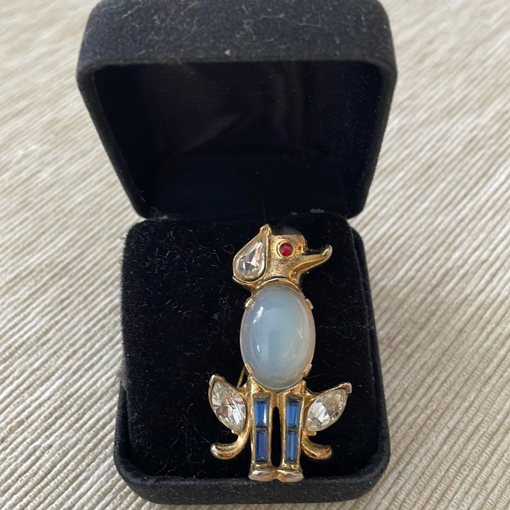 Crown Trifari Rare Vintage Jelly Belly Poodle Brooch